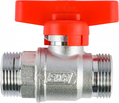 Кран шаровой FAR 3/4", НР, красн. бабочка, хром